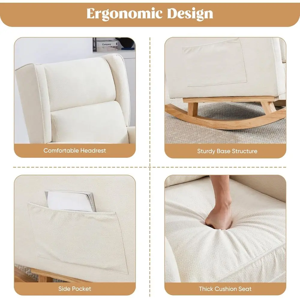 Yüksek Sırtlı Masif Ahşap Sall - Rocking Chair Nursery incelemesi ve fiyatı