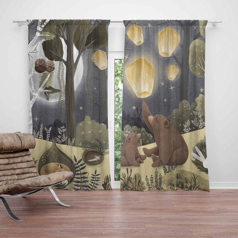 Ormanlık Kreş Perdeleri Hayvan - Baby Nursery Blackout Curtains incelemesi ve fiyatı