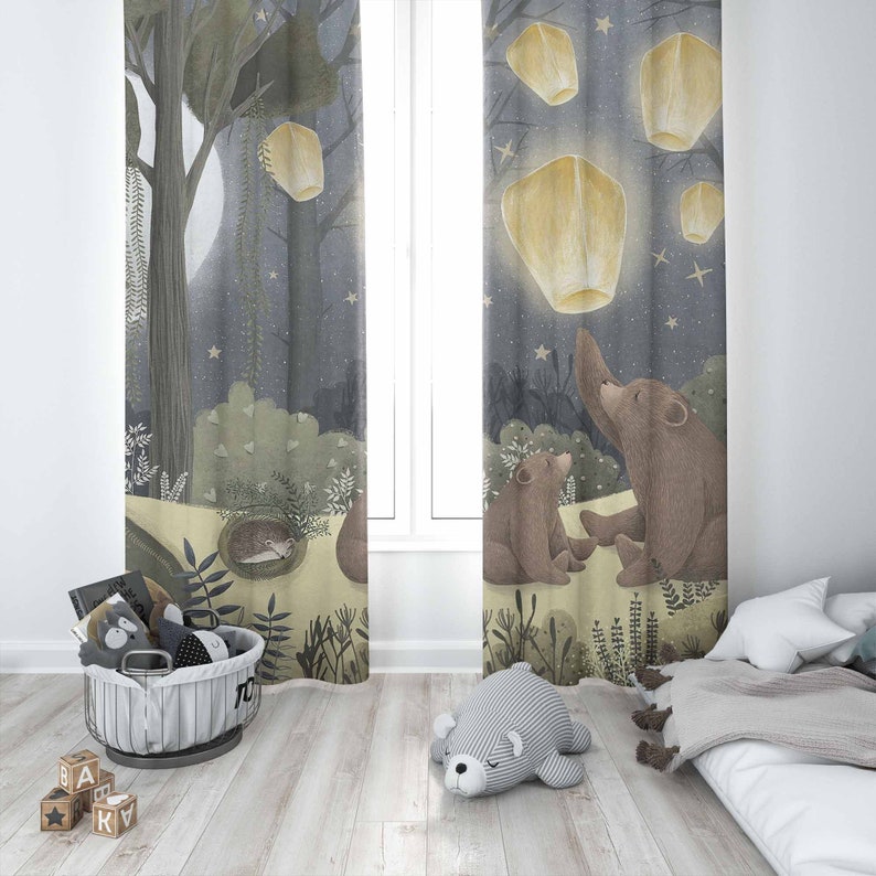 Ormanlık Kreş Perdeleri Hayvan - Baby Nursery Blackout Curtains incelemesi ve fiyatı
