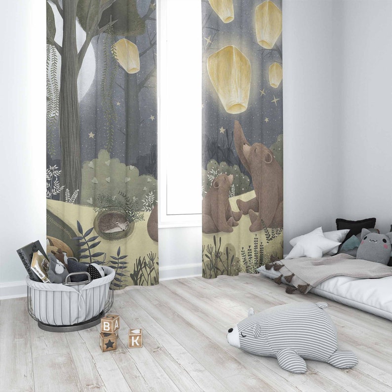 Ormanlık Kreş Perdeleri Hayvan - Baby Nursery Blackout Curtains incelemesi ve fiyatı