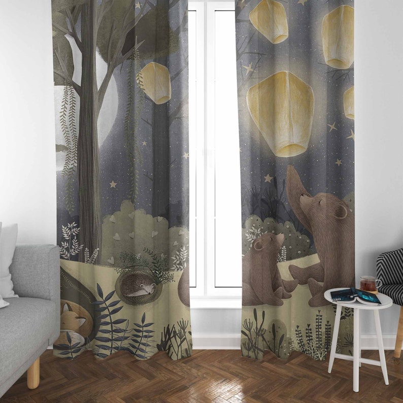 Ormanlık Kreş Perdeleri Hayvan - Baby Nursery Blackout Curtains incelemesi ve fiyatı