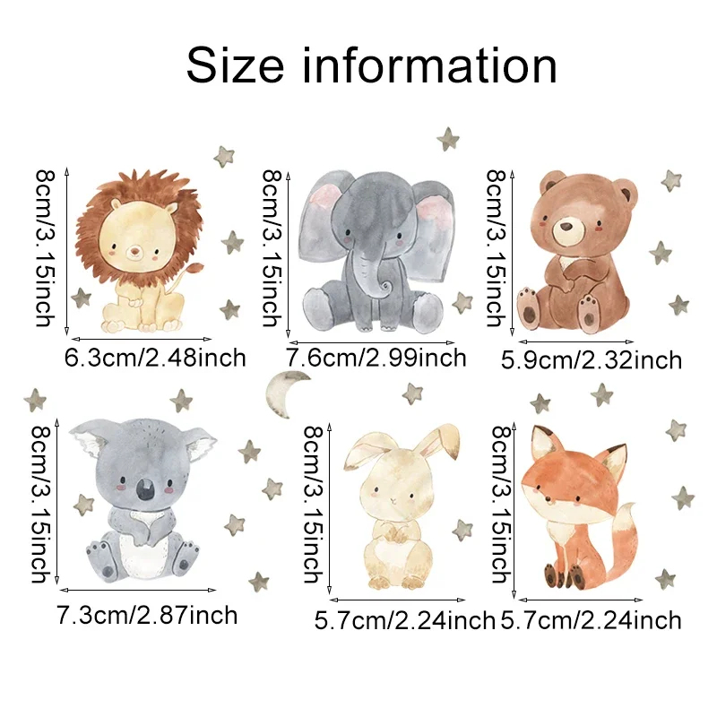 1/2/4/6 takım karikatür hayvan - Baby Nursery Stickers incelemesi ve fiyatı