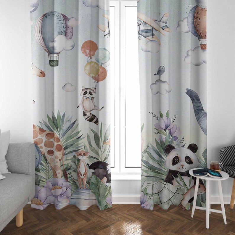 Safari Hayvan Partisi Kreş Per - Baby Nursery Blackout Curtains incelemesi ve fiyatı