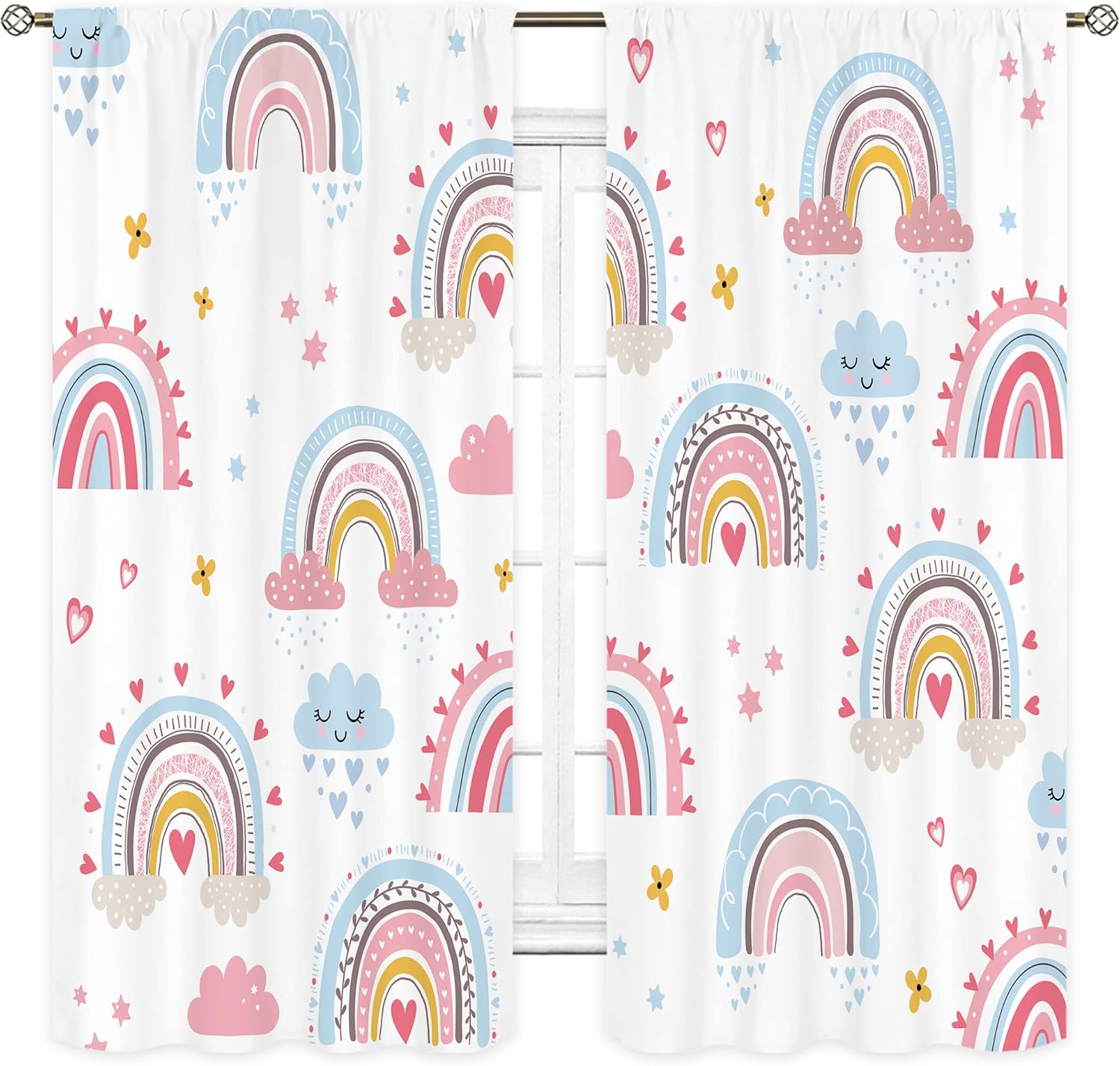 Bebek Kız Pembe Boho Gökkuşağı - Baby Nursery Curtains incelemesi ve fiyatı