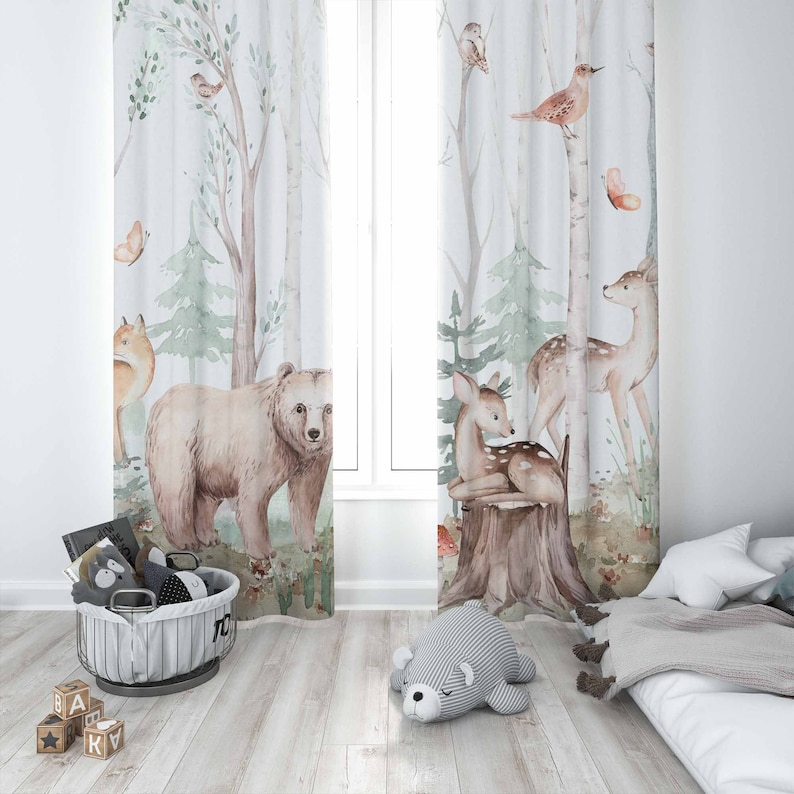 Orman Hayvanları Perdeleri Çoc - Baby Nursery Blackout Curtains incelemesi ve fiyatı