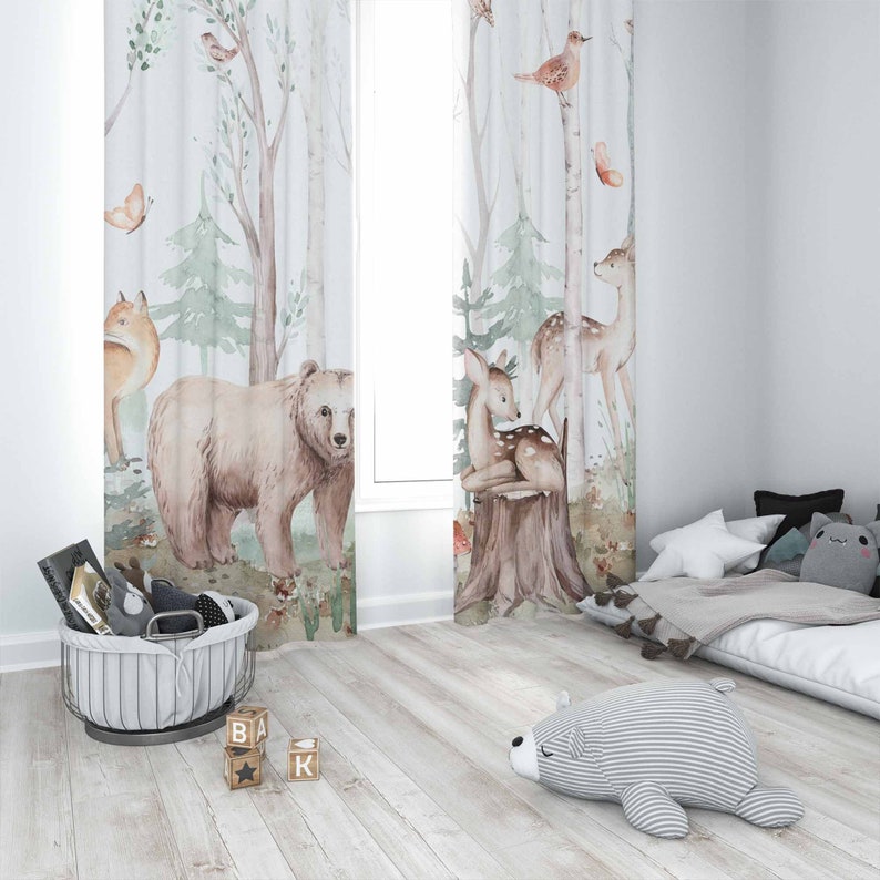 Orman Hayvanları Perdeleri Çoc - Baby Nursery Blackout Curtains incelemesi ve fiyatı