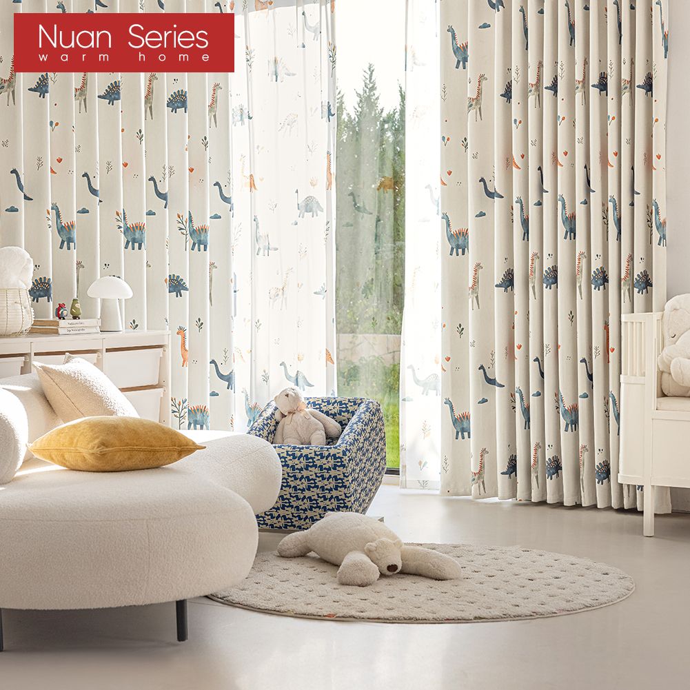 1 adet sevimli dinozor baskı ç - Baby Nursery Blackout Curtains incelemesi ve fiyatı