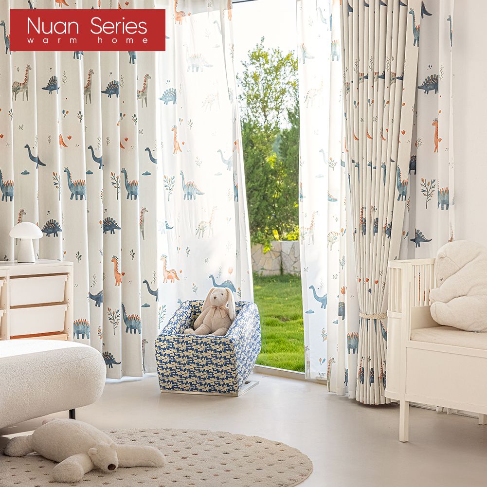 1 adet sevimli dinozor baskı ç - Baby Nursery Blackout Curtains incelemesi ve fiyatı