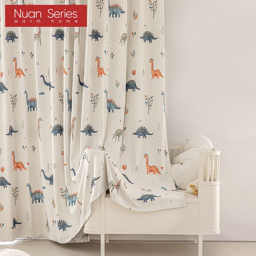 1 adet sevimli dinozor baskı ç - Baby Nursery Blackout Curtains incelemesi ve fiyatı