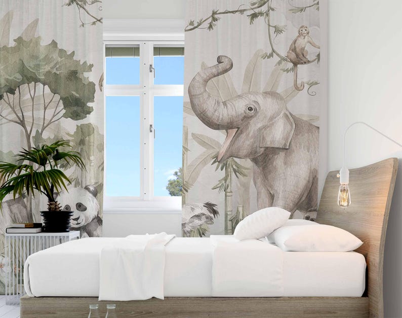 Safari Hayvanları Perdeleri Ço - Baby Nursery Blackout Curtains incelemesi ve fiyatı
