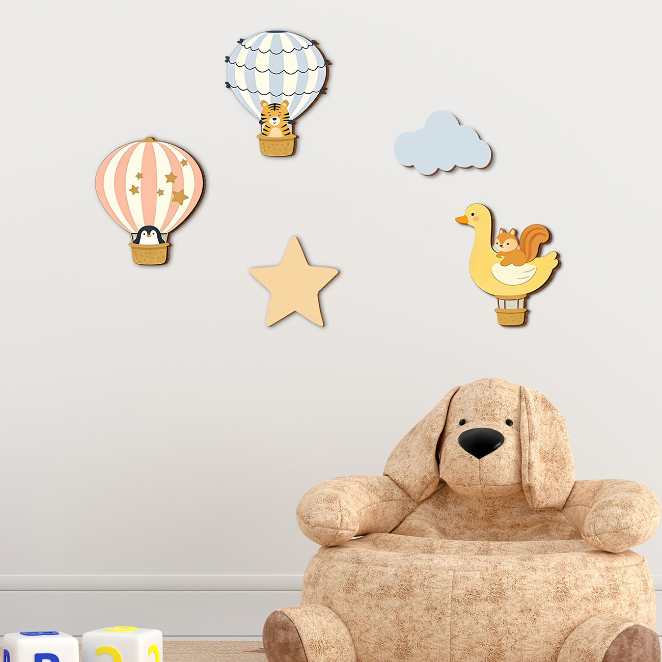 5 Adet Hayvan Sıcak Hava Balon - Baby Nursery Stickers incelemesi ve fiyatı