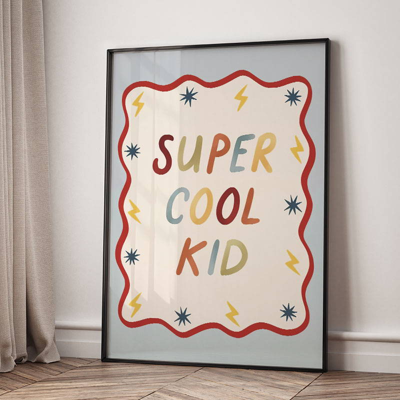 Komik Karikatür Süper Havalı Ç - Baby Nursery Posters incelemesi ve fiyatı
